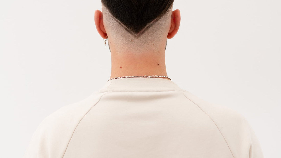 Back view of a completed fade with the neckline cleaned up