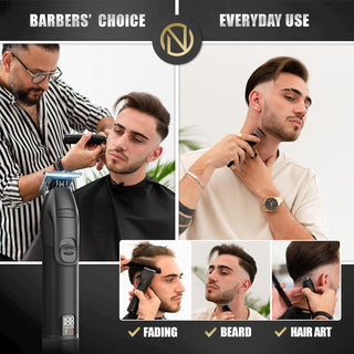 NOVAH Grooming professional hair trimmer for barbers with cordless trimmer, guards, and accessories