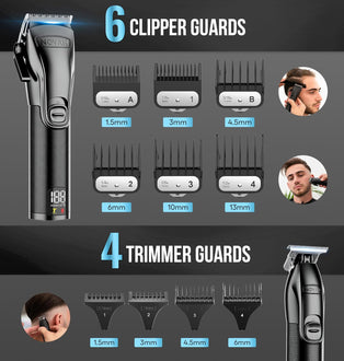 Novah Professional Hair Clipper, Trimmer and Foil Shaver | Matte Black