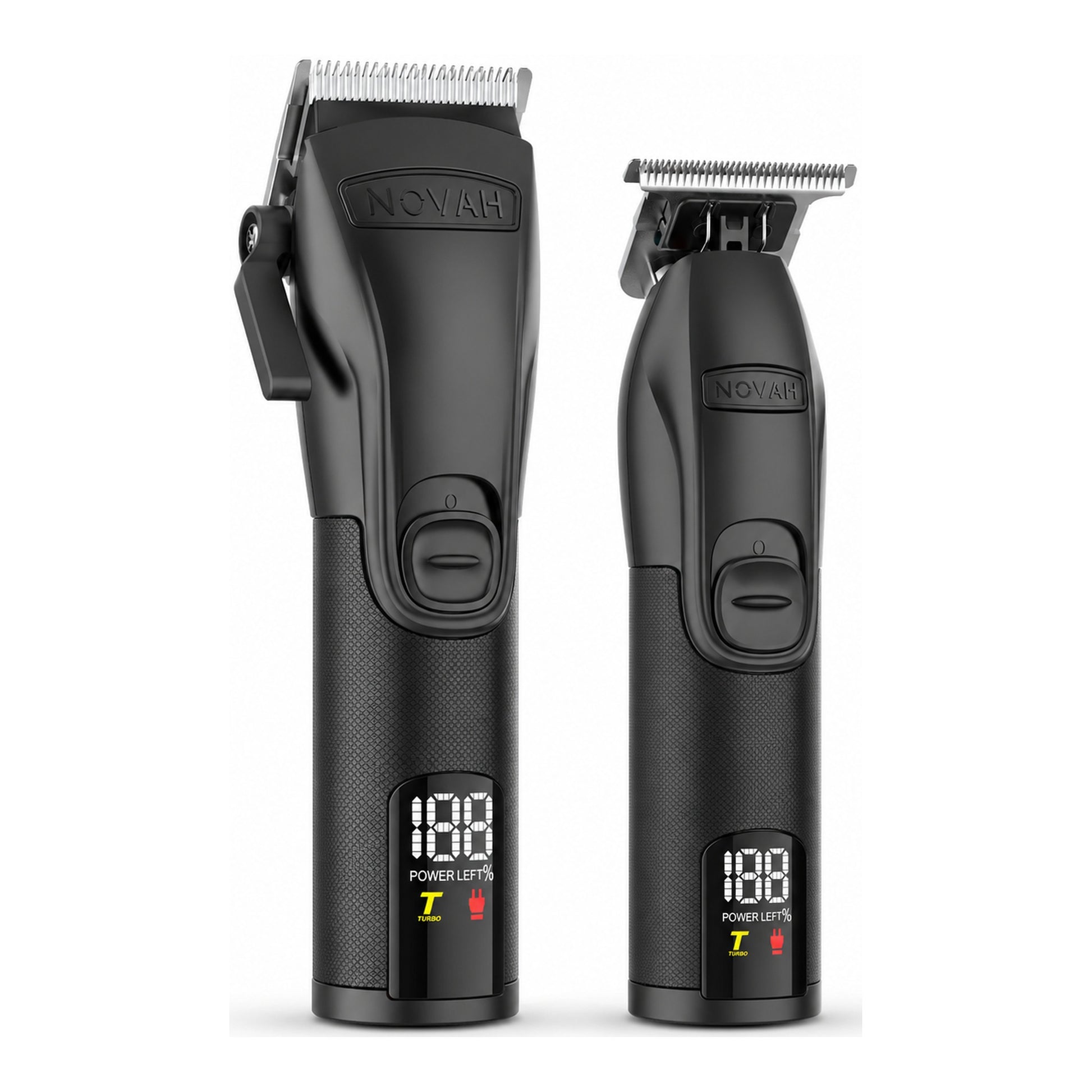Novah Pro Clipper and Pro Trimmer — matte black cordless set